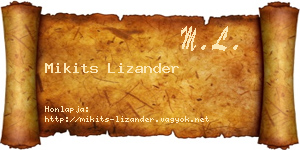 Mikits Lizander névjegykártya